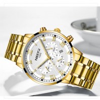 NIBOSI Mens Sport Watches Men Waterproof Luxury Brand Watch Fashion Full Steel Analog Quartz Wristwatch Relogio Masculino