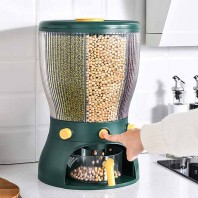 Multifunction 360 Rotatable 4 in 1 Grains Dispenser Rice Dispenser Food Compartment Storage Box