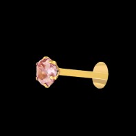 GOLD NOSE PIN PINK LIGHT STONE.