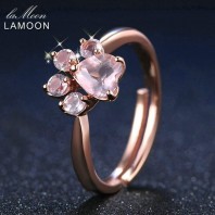 Sterling Silver Rose Gold Cat Paw Ring 5045