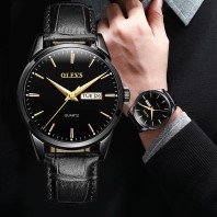 OLEVS Mens Watches Top Brand Luxury Quartz Wrist watch reloj hombre Fashion Casual Business Leather Men Watch