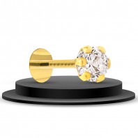 ONESTEP TOWARDS WHITE STONE GOLD NOSE PIN