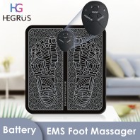 EMS Foot Massager, Folding Portable Feet Massage Machine, Electronic Muscle Stimulator Massage Mat USB Rechargeable