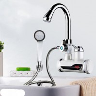 Temperature Digital Display Water Heater Tap Bathroom Instant Electric Heating Water Faucet with Shower EU Plug