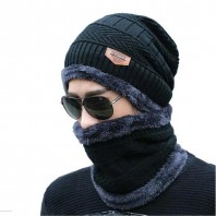 Unisex One Size Knit Cold Cap And Scarf