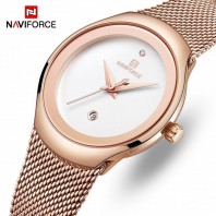  NAVIFORCE NF5004 Fashion Elegant with flat dial Watch For Women - Rose Gold 3228