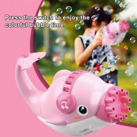 Cute Dolphin Gatling Bubble Machine Bubbler Summer For Kid Outdoor Toy