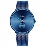 BIDEN Men Fashion Steel Quartz Creative Watches - Lapis Blue-3160