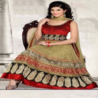 Multi Color Georgette Embroidery Work Gown For Women-dr128
