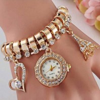 Eiffel Tower Watch Golden ( Gift Box Free) -3073