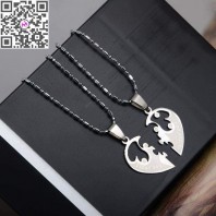Fashion 1 Pair Titanium Steel Heart Shape Pendant Necklaces Men Women Couple Lover I Love You Necklace Jewelry Gifts-jw5024