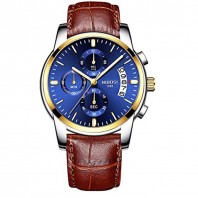 Mens Watches Waterproof Luxury Brand Chronograph Sports Watches Men Full Steel Quartz Business Casual Wrist Watch Leather 3338