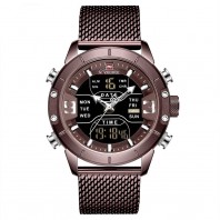 NAVIFORCE Mens Watches Top Luxury Brand Men Sports Watches Mens Quartz LED Digital Clock Male Full Steel Military Wrist Watch-3353