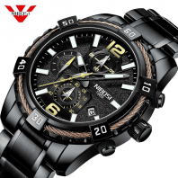 NIBOSI Watch Quartz Watches Men Stainless Steel Fashion Luminous Big Dial Watches For Men luxury Mens Watch Orologio Uomo-3179