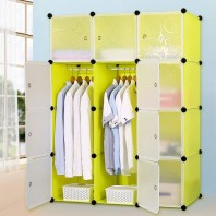 Portable Plastic storage wardrobe-431