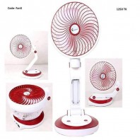  Rechargeable Folding Table-Fan With Light - White and Red198