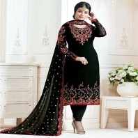 Stylish Embroidered Georgette Bollywood Salwar Suit