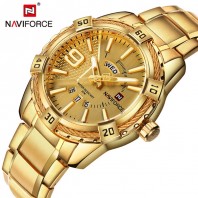 Stylish mens watch water resistant Golden