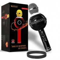 Wster WS-878 Handheld Bluetooth Microphone with Speaker for Cellphone (Black) -2120